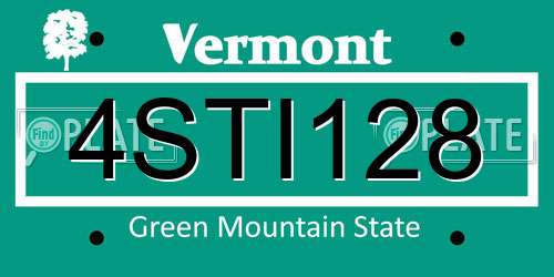 4STI128 Vermont License Plate