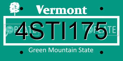 4STI175 Vermont License Plate