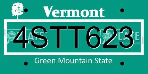 4STT623 Vermont License Plate