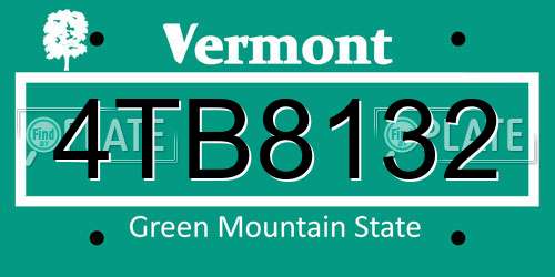 4TB8132 Vermont License Plate