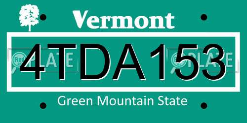 4TDA153 Vermont License Plate