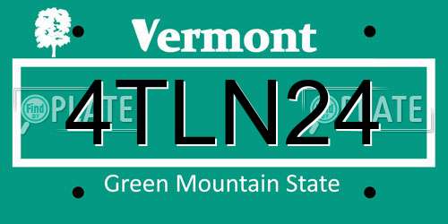 4TLN24 Vermont License Plate