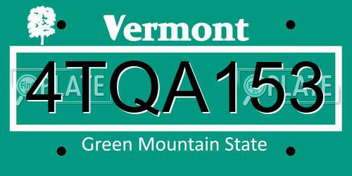 4TQA153 Vermont License Plate