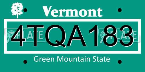 4TQA183 Vermont License Plate