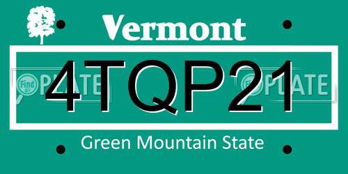 4TQP21 Vermont License Plate