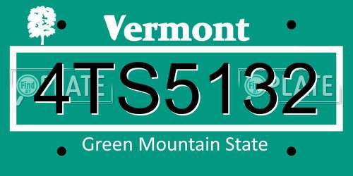 4TS5132 Vermont License Plate