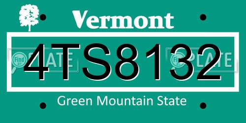 4TS8132 Vermont License Plate