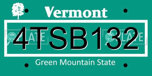 4TSB132 Vermont License Plate