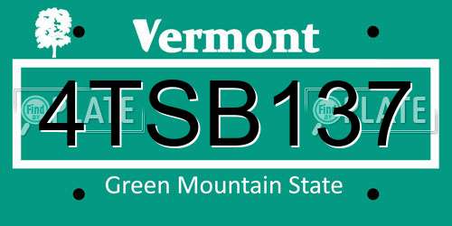 4TSB137 Vermont License Plate