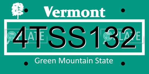 4TSS132 Vermont License Plate