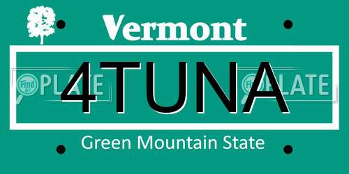 4TUNA Vermont License Plate