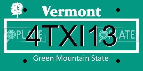 4TXI13 Vermont License Plate