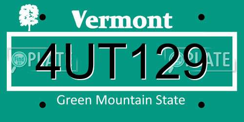4UT129 Vermont License Plate