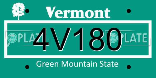 4V180 Vermont License Plate