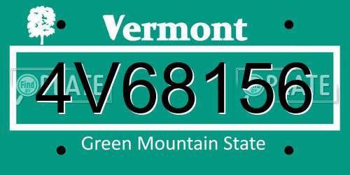 4V68156 Vermont License Plate