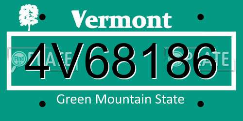 4V68186 Vermont License Plate