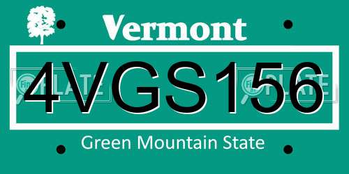 4VGS156 Vermont License Plate