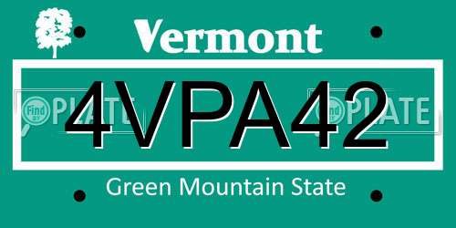 4VPA42 Vermont License Plate