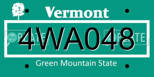 4WA048 Vermont License Plate