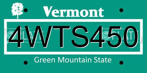 4WTS450 Vermont License Plate