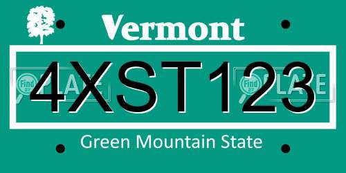4XST123 Vermont License Plate