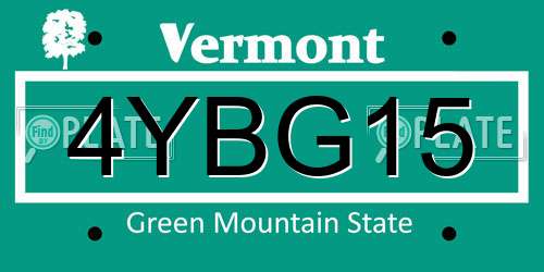 4YBG15 Vermont License Plate