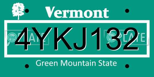 4YKJ132 Vermont License Plate