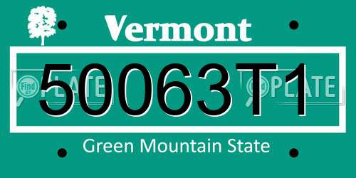 50063T1 Vermont License Plate
