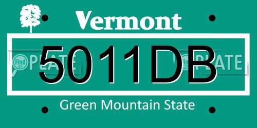 5011DB Vermont License Plate