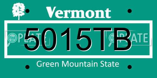 5015TB Vermont License Plate