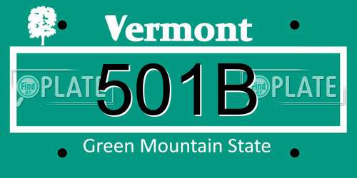 501B Vermont License Plate