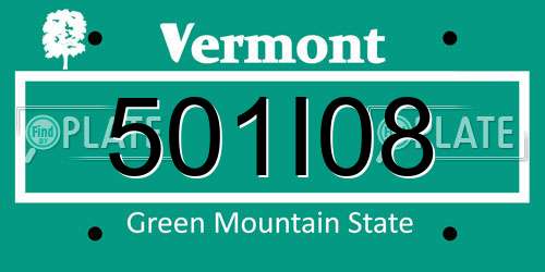 501I08 Vermont License Plate