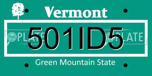 501ID5 Vermont License Plate