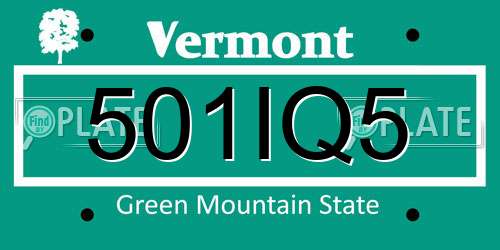 501IQ5 Vermont License Plate