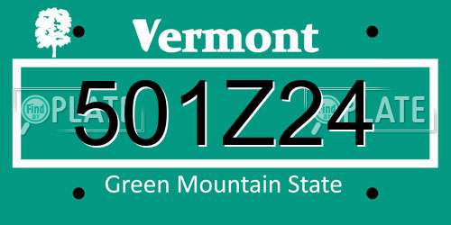 501Z24 Vermont License Plate