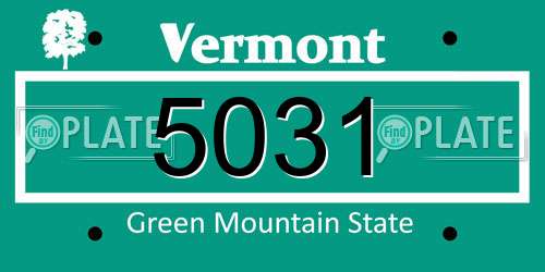 5031 Vermont License Plate
