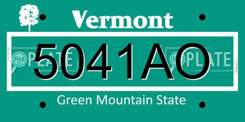 5041AO Vermont License Plate