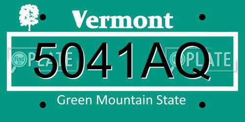 5041AQ Vermont License Plate
