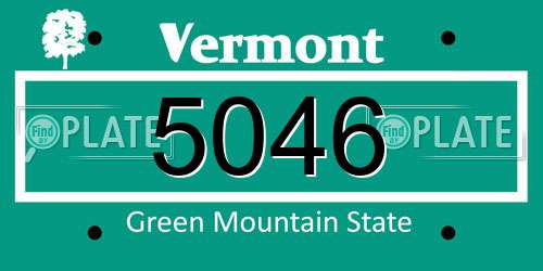5046 Vermont License Plate