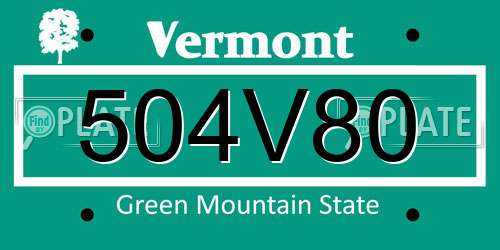 504V80 Vermont License Plate
