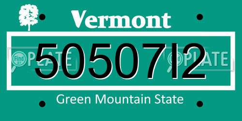 50507I2 Vermont License Plate