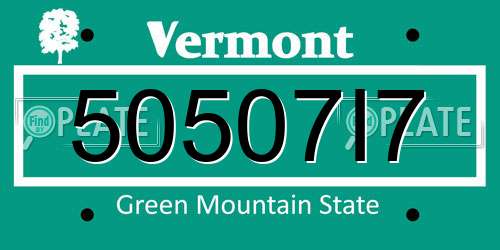 50507I7 Vermont License Plate