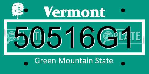 50516G1 Vermont License Plate