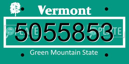 5055853 Vermont License Plate