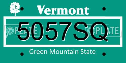 5057SQ Vermont License Plate