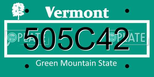 505C42 Vermont License Plate