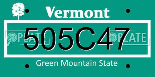 505C47 Vermont License Plate