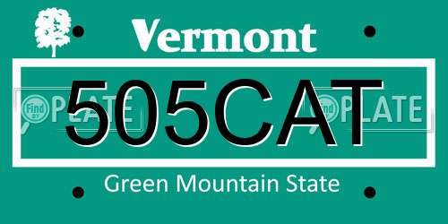 505CAT Vermont License Plate
