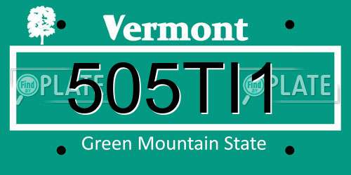 505TI1 Vermont License Plate