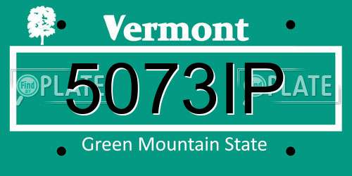 5073IP Vermont License Plate